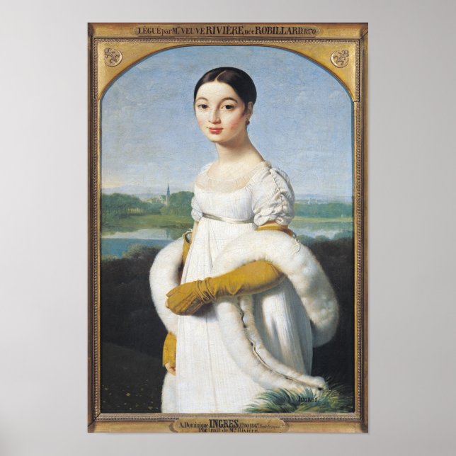 Póster Retrato de Mademoiselle Caroline Riviere 1805 (Frente)