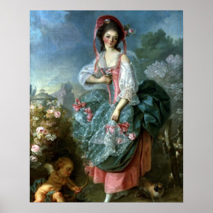 Póster Retrato de Mademoiselle Guimard como Terpsichore, 