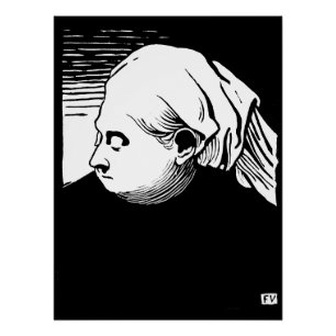 Póster Retrato de madera de la Reina Victoria