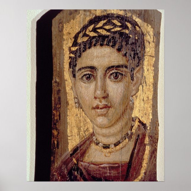 Póster Retrato de mamá de una mujer, de Fayum, Romano-Egy (Frente)
