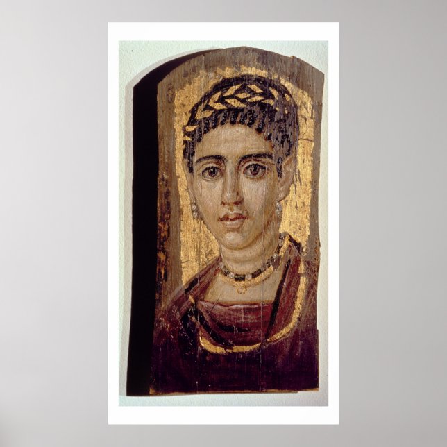 Póster Retrato de mamá de una mujer, de Fayum, Romano-Egy (Frente)