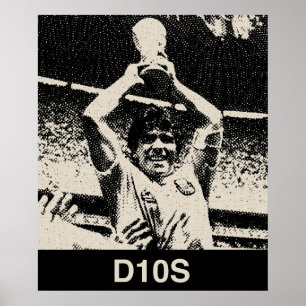 Póster Retrato de Maradona Vintage