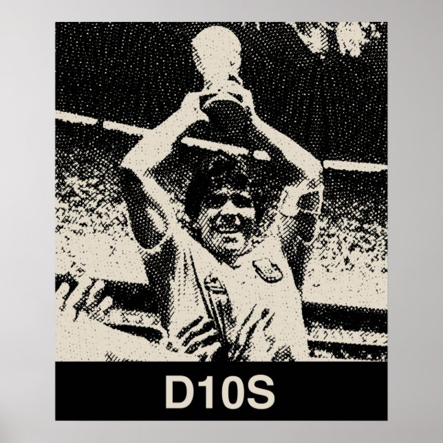 Póster Retrato de Maradona Vintage (Frente)