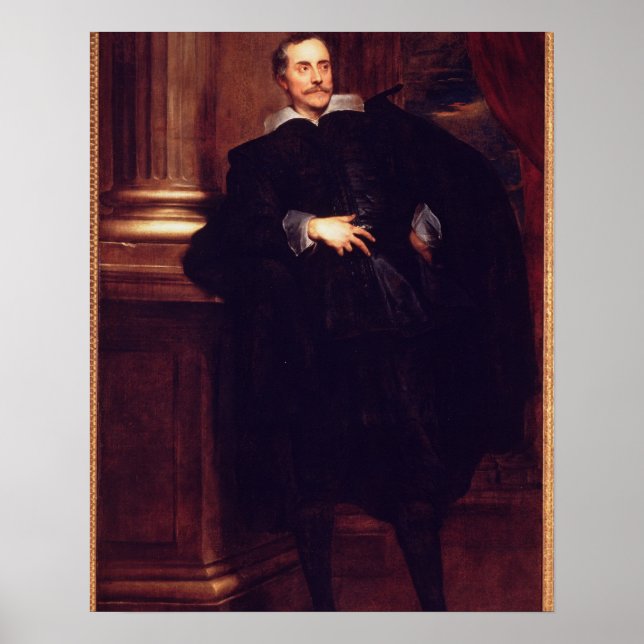 Póster Retrato de Marcello Durazzo (aceite sobre lienzo) (Frente)