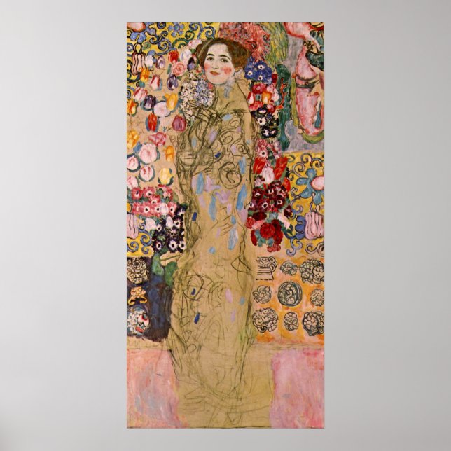 Póster Retrato de Maria Munk por Gustav Klimt (Frente)
