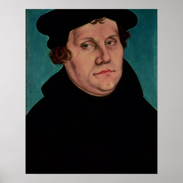 Póster Retrato de Martin Luther, 1529 (Frente)