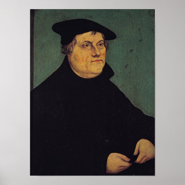 Póster Retrato de Martin Luther 1543 (Frente)
