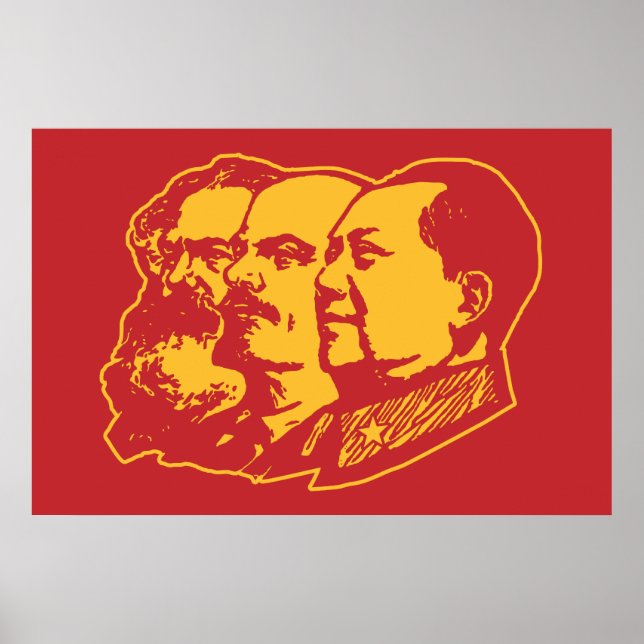 Póster Retrato de Marx Lenin Mao (Frente)