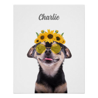 Póster Retrato de mascota, arte de perro, Paw Print