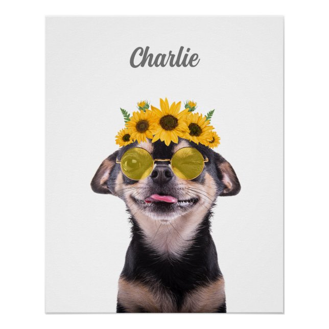 Póster Retrato de mascota, arte de perro, Paw Print (Anverso)