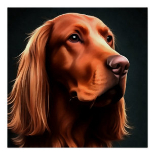 Póster Retrato de Mascota de Bella Artes irlandés