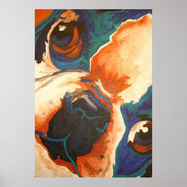 Póster Retrato de Mascota de Bulldog francés (Frente)
