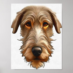 Póster Retrato de Mascota Wolfhound irlandés