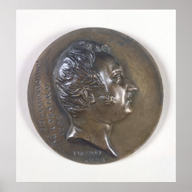 Póster Retrato de Medallón de Gioacchino Rossini 1829 (Frente)