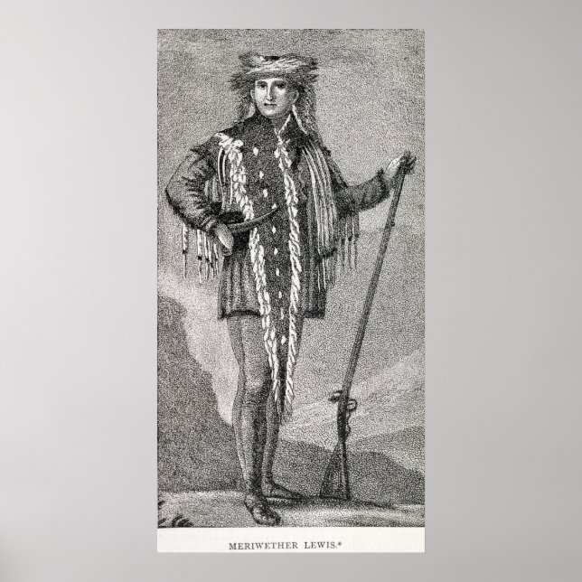 Póster Retrato de Meriwether Lewis grabado (Frente)