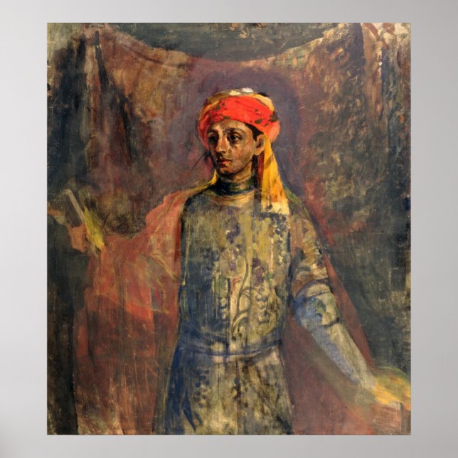 Póster Retrato de Mikhail Kuzmin, 1911-12 (Frente)