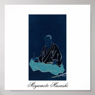 Póster Retrato de Miyamoto Musashi. Periodo Edo.
