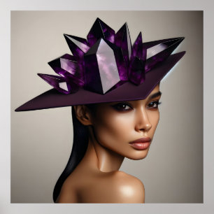 Póster Retrato de moda con Amethyst Crystal Gorra - Avant