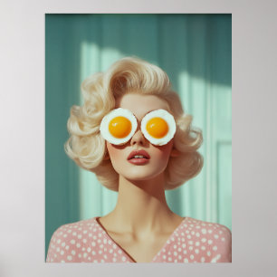 Póster Retrato de moda para el desayuno surrealista