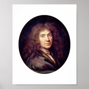 Póster Retrato de Molière por Pierre Mignard (c. 1658)