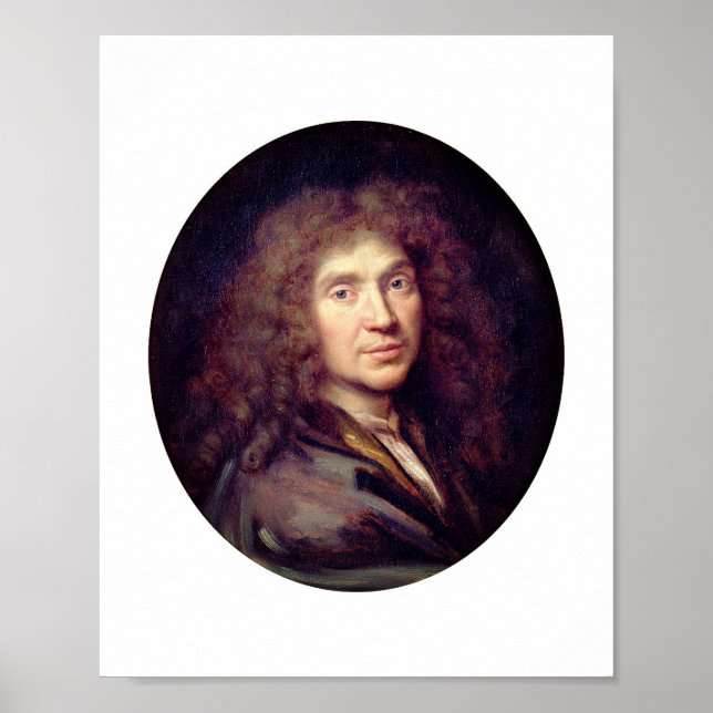 Póster Retrato de Molière por Pierre Mignard (c. 1658) (Frente)