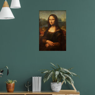Póster Retrato de Mona Lisa pintando a Leonardo Da Vinci