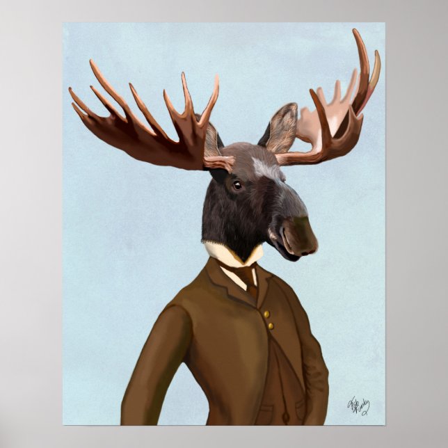 Póster Retrato De Moose In Suit (Frente)