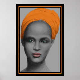 Póster Retrato de mujer afroamericana
