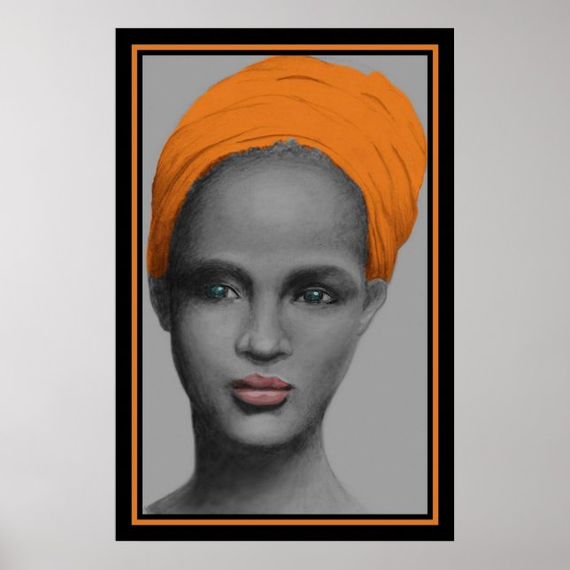 Póster Retrato de mujer afroamericana (Frente)