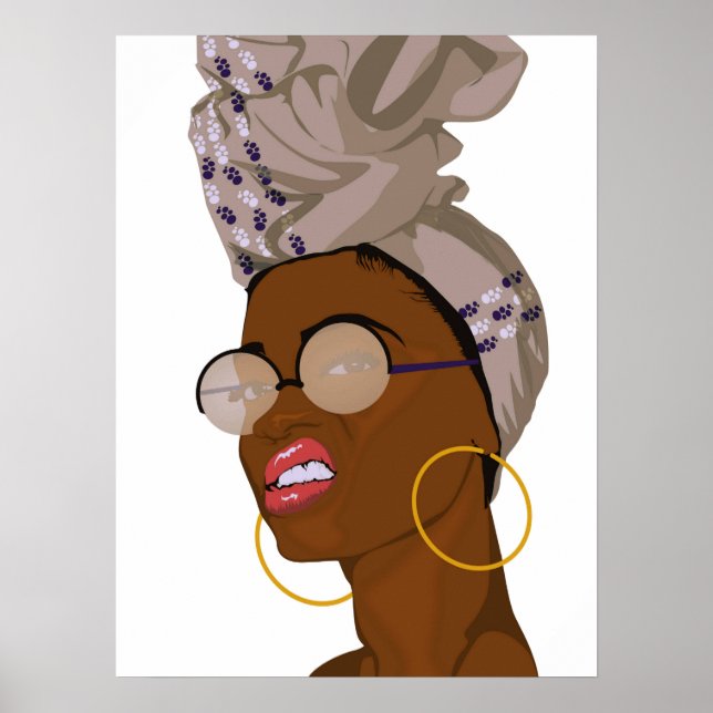 Póster Retrato de mujer afroamericana (Frente)