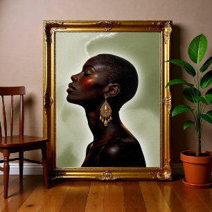 Póster Retrato de mujer afrocentrada, minimalista african