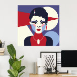 Póster Retrato de mujer Art Deco<br><div class="desc">Presentamos este impresionante diseño gráfico de un retrato femenino en un estilo Art Déco, perfecto para añadir un toque de elegancia y sofisticación a cualquier producto Zazzle. La imagen muestra a una mujer hermosa en una forma estilizada y geométrica, que recuerda a la icónica época del arte deco. Ya sea...</div>