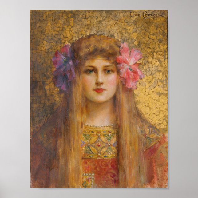 Póster Retrato de mujer con turbante florido (Frente)