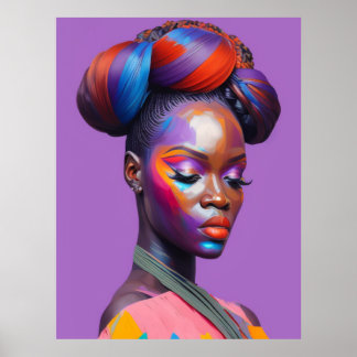 Póster Retrato de mujer de belleza africana 1