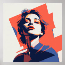 Retrato de mujer geométrica elegante