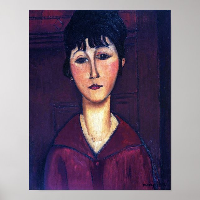 Póster Retrato de mujer joven, Modigliani (Frente)