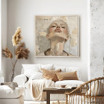 Póster Retrato de mujer moderna pintura artística estétic<br><div class="desc">Mejora tu espacio con el encanto sofisticado de "Modern Woman Portrait Painting Aesthetic Wall Art". Esta fascinante obra de arte muestra un retrato de una joven mujer, bellamente representada en tonos beige neutros con sutiles resaltes. El diseño elegante y minimalista exuda la estética moderna, convirtiéndola en una pieza perfecta para...</div>