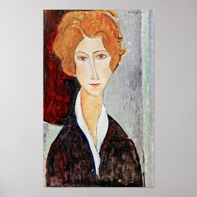 Póster Retrato de mujer, Modigliani (Frente)