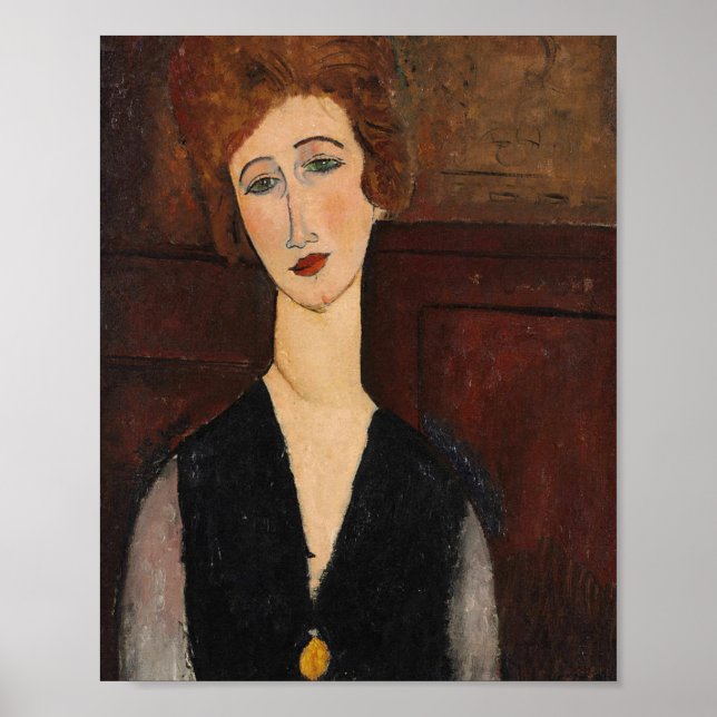 Póster Retrato de mujer, Modigliani (Frente)