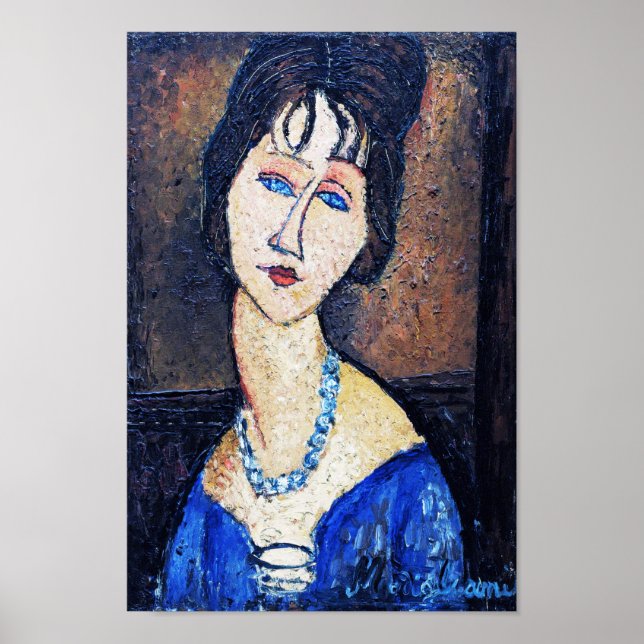 Póster Retrato de mujer, Modigliani (Frente)