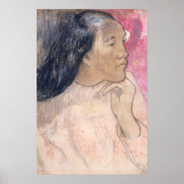 Póster Retrato de mujer rosa