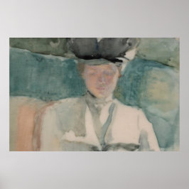 Póster Retrato de mujer victoriana en acuarela de tonos p