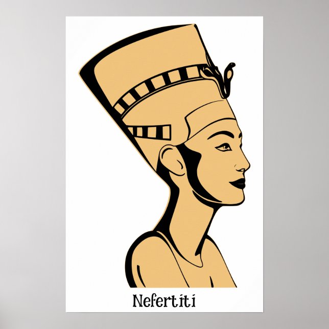 Póster Retrato de Nefertiti Bust Reina egipcia (Frente)