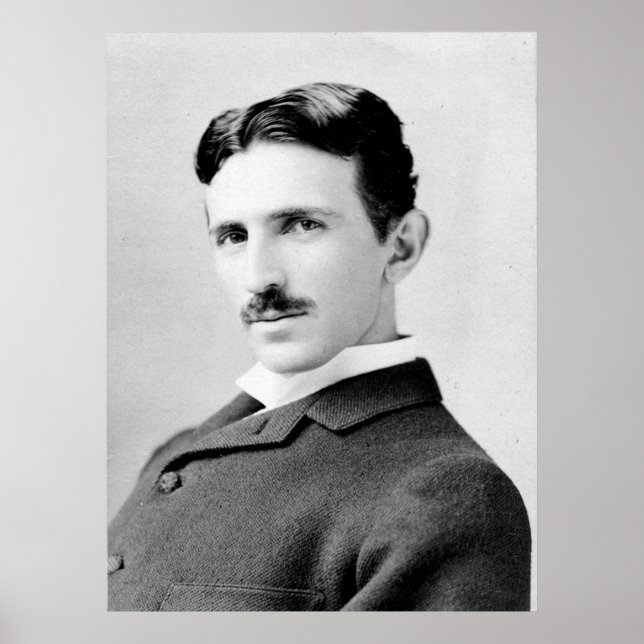 Póster Retrato de Nikola Tesla (Frente)