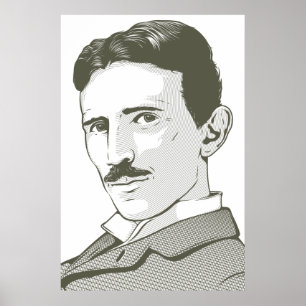 Póster Retrato de Nikola Tesla