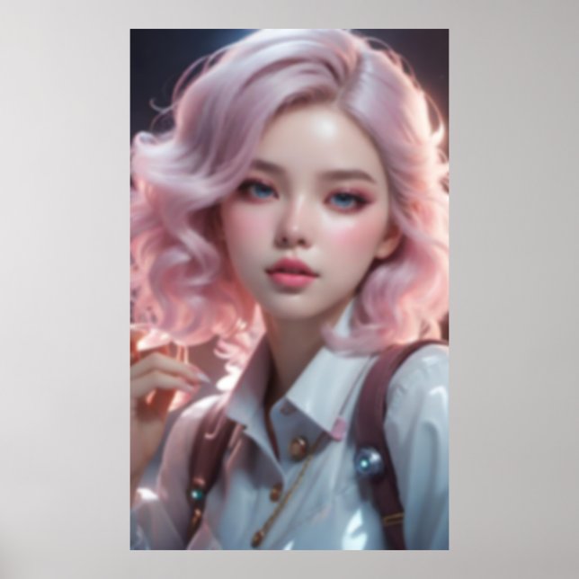 Póster Retrato de niña borrosa 1 (Frente)