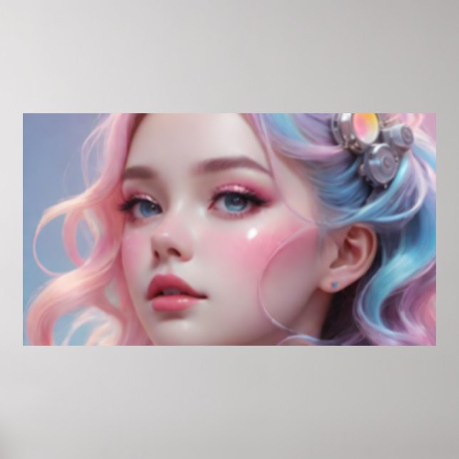 Póster Retrato de niña borrosa 4 (Frente)