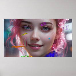 Póster Retrato de niña borrosa y abstracto