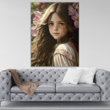 Retrato de niña elegante y fotorrealista generado