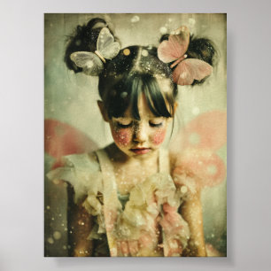 Póster Retrato de niños soñadores   Susurro de mariposa